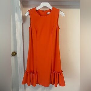 Final PRICE WORN ONCE Calvin Klein Vibrant Orange Mini Dress